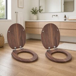 Your Comfortable Bathroom Awaits: Brown Soft-Close Toilet Seat 44x38cm