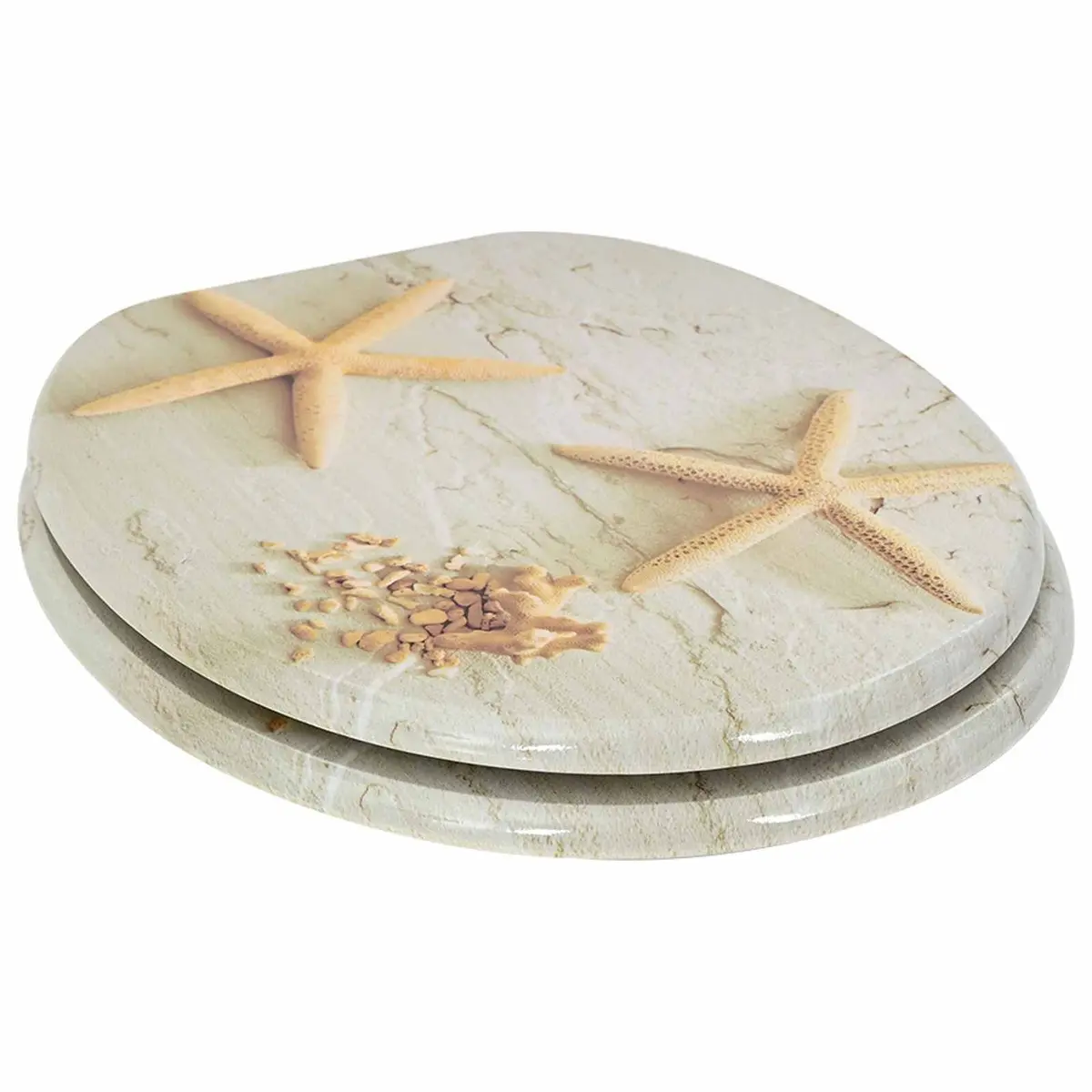 Toilet Seat Soft-Close Yellow White 44 x 38 cm 2 Pack