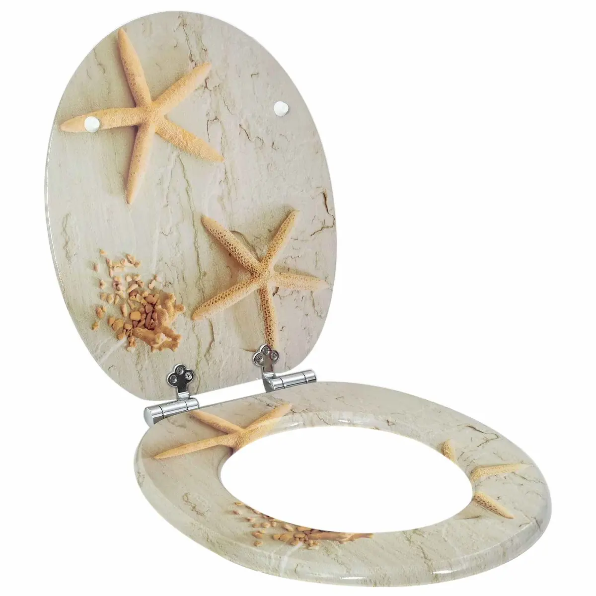 Toilet Seat Soft-Close Yellow White 44 x 38 cm 2 Pack