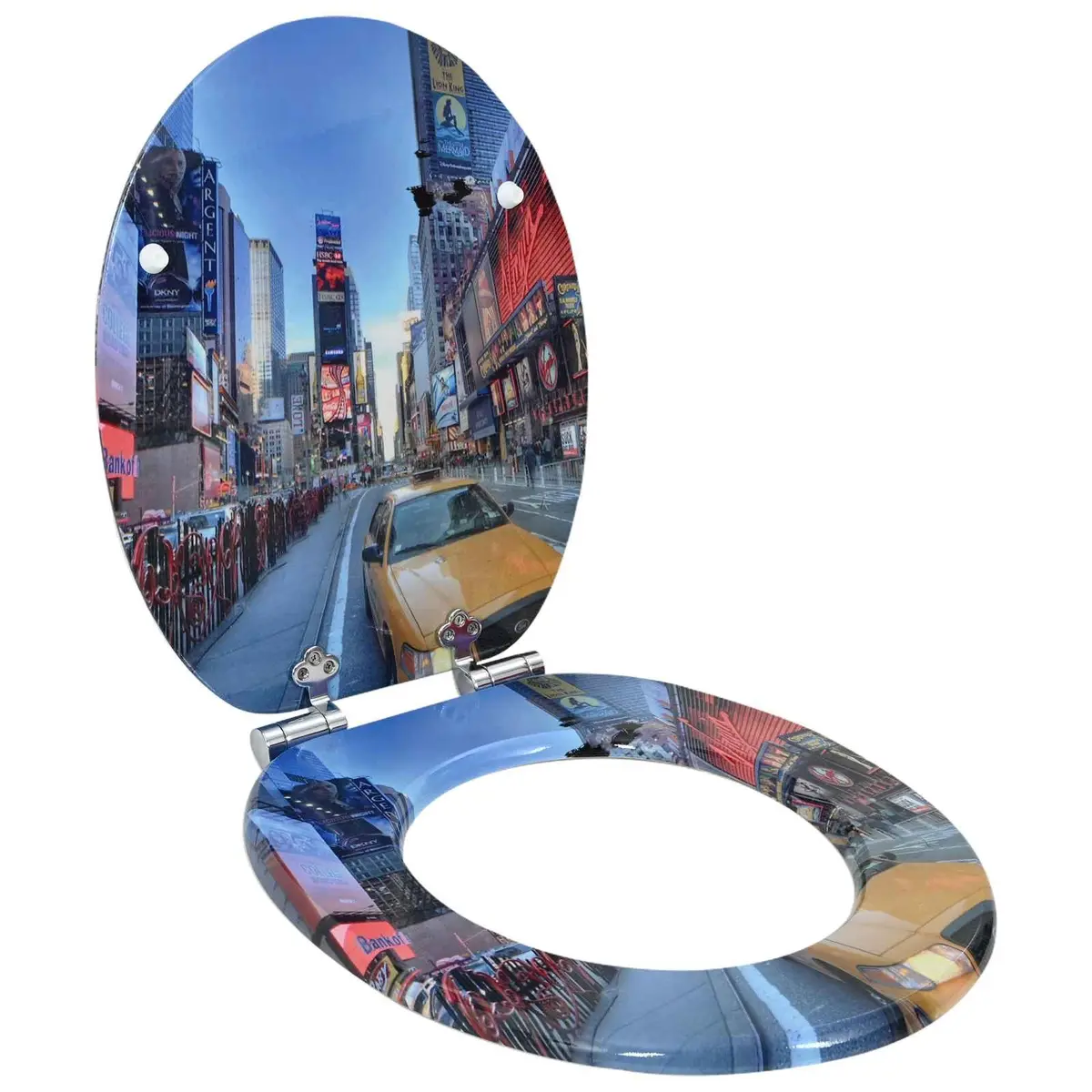 Soft-Close Toilet Seat Multicolour MDF Board 44 x 38 cm 2 Pack Standard Fixing