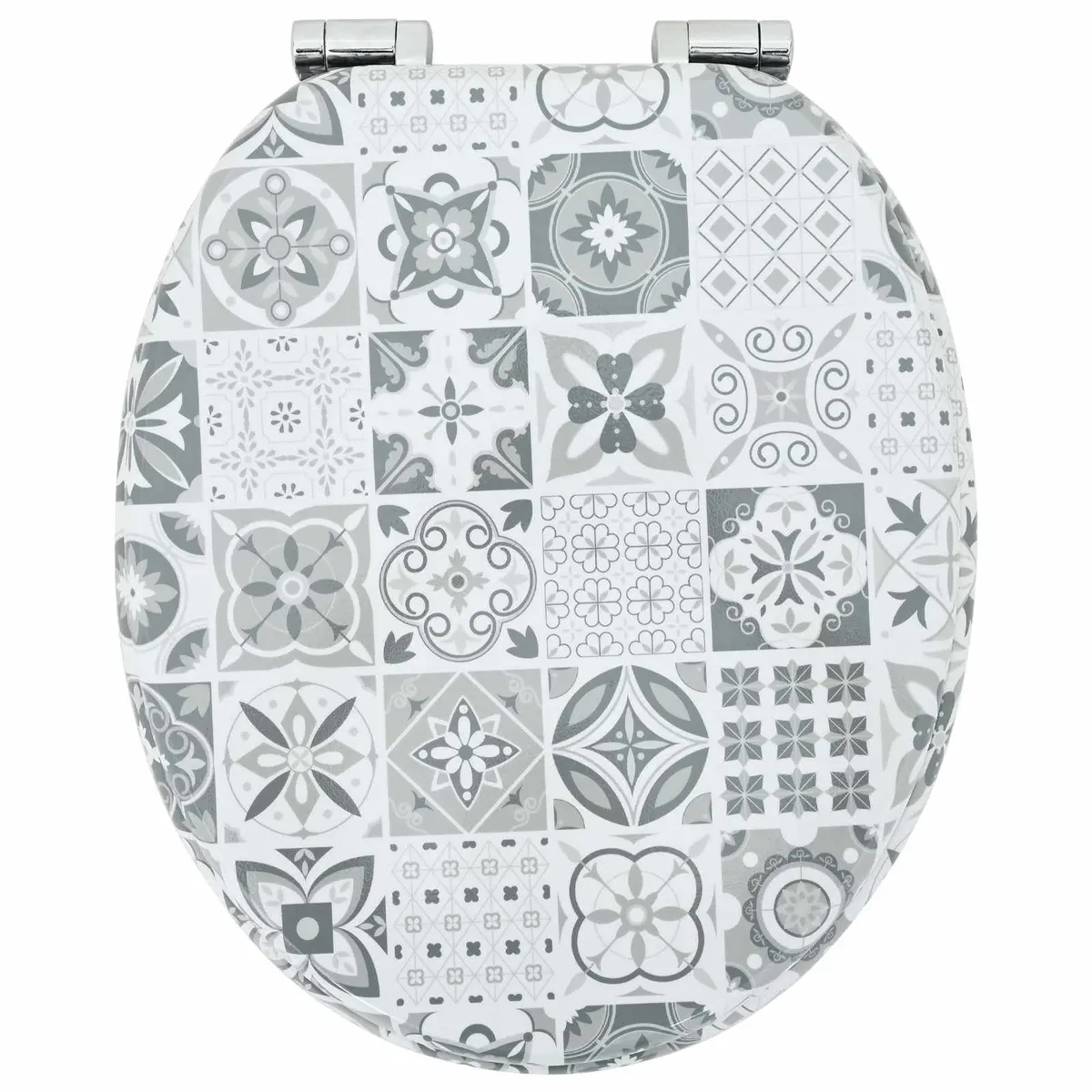 Soft-Close Toilet Seat Blue White MDF Board Non-Slip 2 Pack