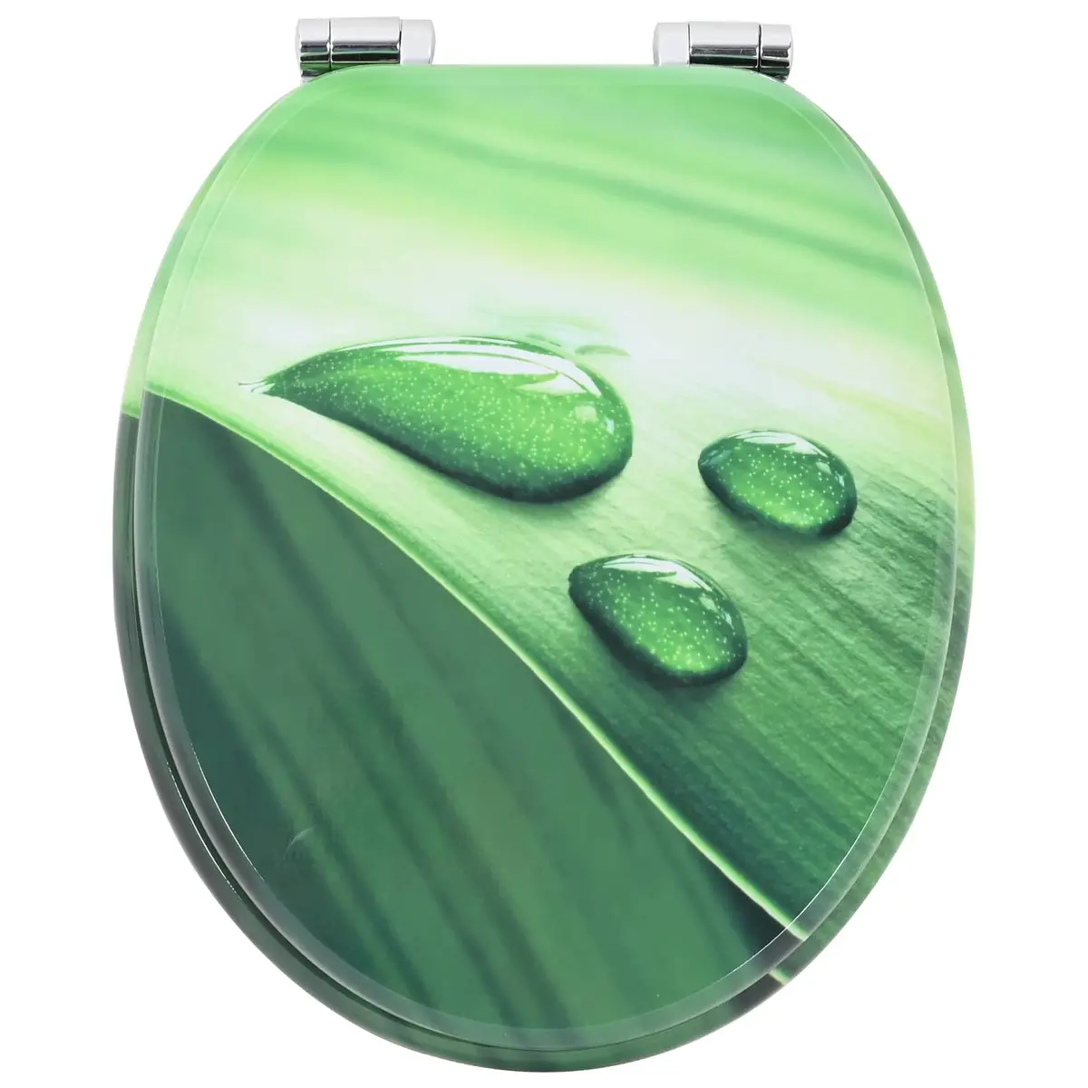 Soft-Close Toilet Seat Green MDF Board Bathroom Fixture Durable Non-Slip