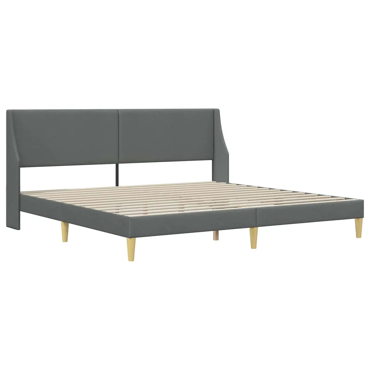 Bed Frame with Fabric Headboard Dark Grey 180 x 200 cm Modern Bedroom Furniture