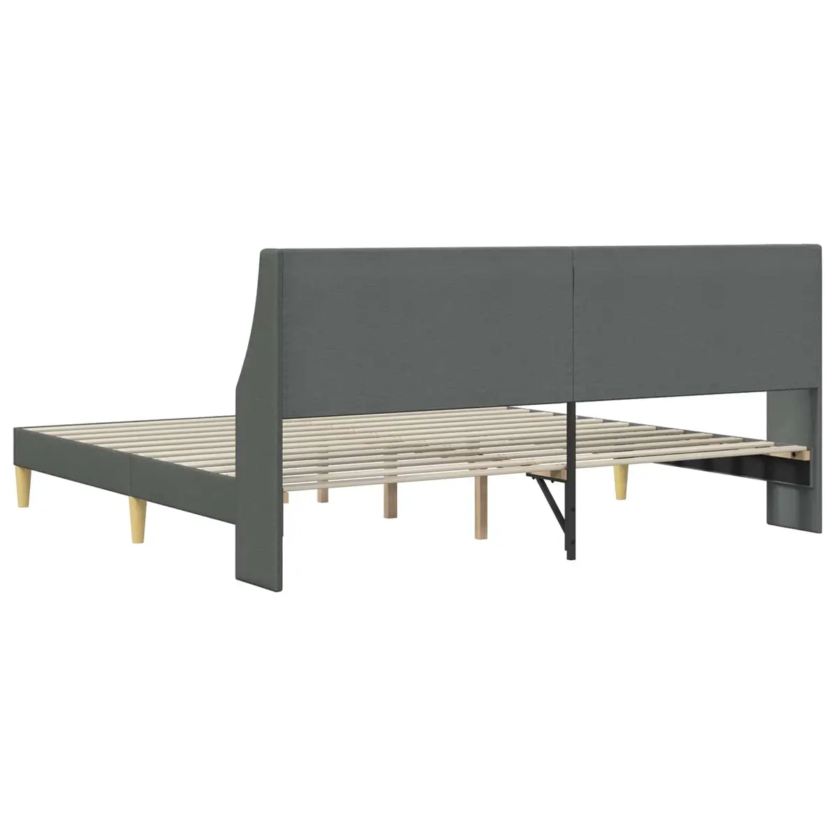 Bed Frame with Fabric Headboard Dark Grey 180 x 200 cm Modern Bedroom Furniture
