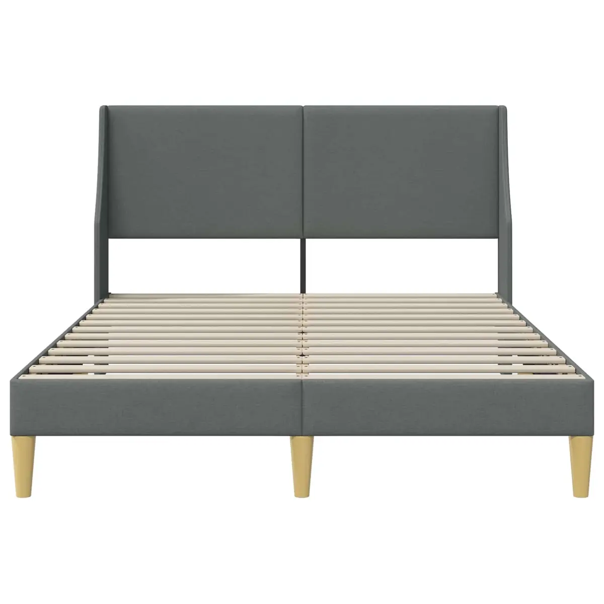 Dark Grey Bed Frame with Fabric Headboard