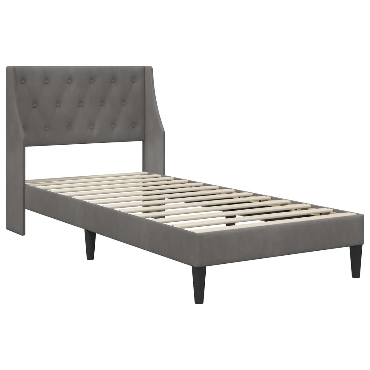 Dark Grey Velvet Bed Frame 90 x 190 cm