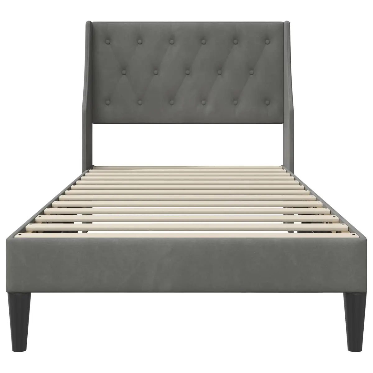 Dark Grey Velvet Bed Frame 90 x 190 cm