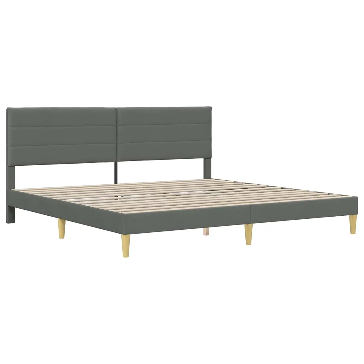 Bed Frame with Fabric Headboard Dark Grey 180 x 200 cm Modern Bedroom Furniture