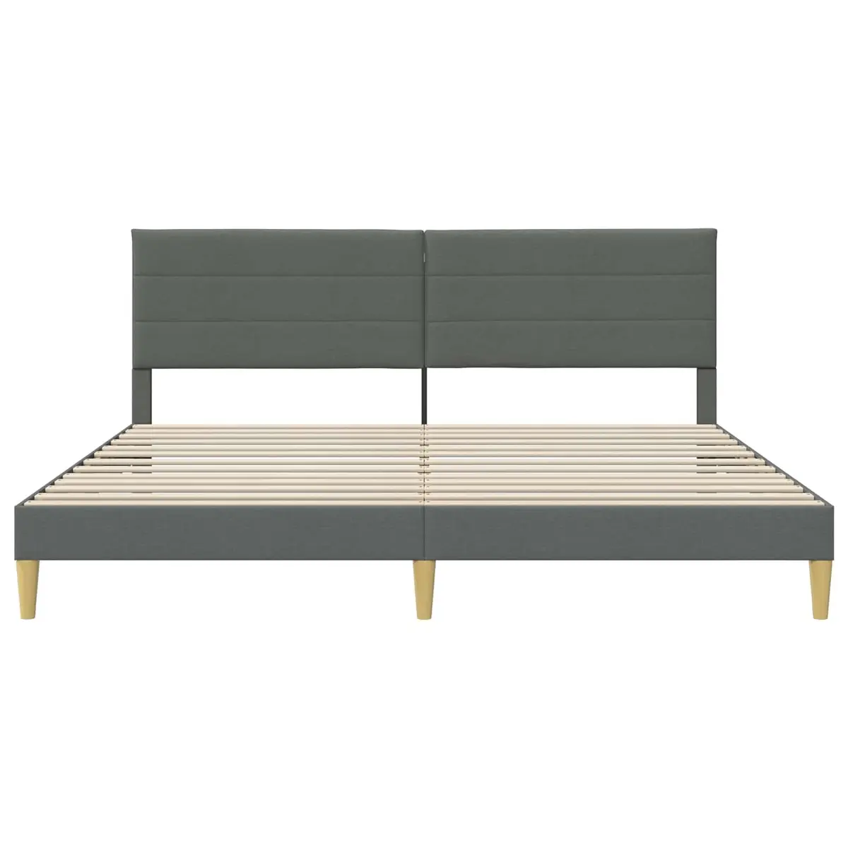 Bed Frame with Fabric Headboard Dark Grey 180 x 200 cm Modern Bedroom Furniture