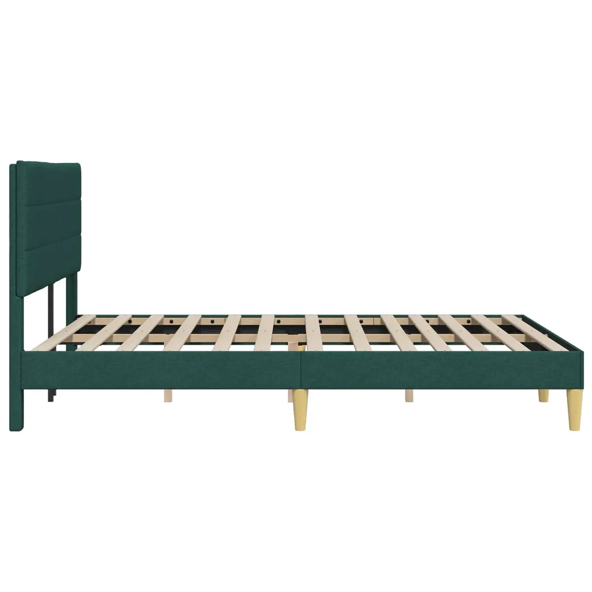 Bed Frame Fabric Upholstered Headboard Dark Grey Rectangular Indoor
