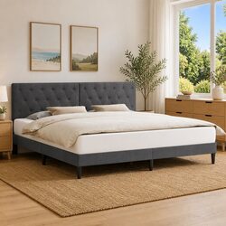 Your Ideal Bedroom Awaits with This Velvet Bed Frame