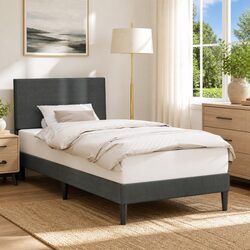 Your New Dark Grey Bed Frame with Corduroy Headboard 90 x 190 cm