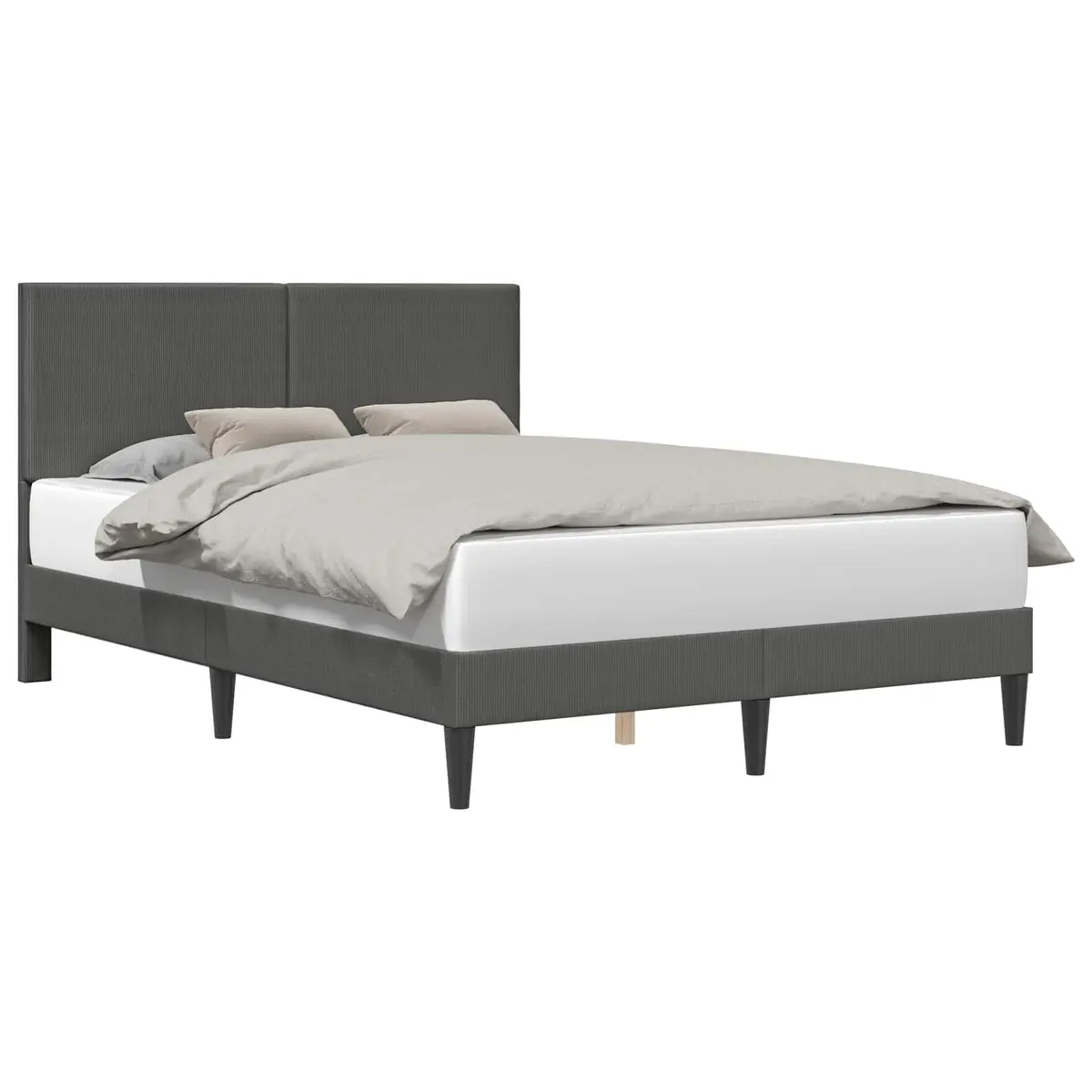Bed Frame with Corduroy Headboard