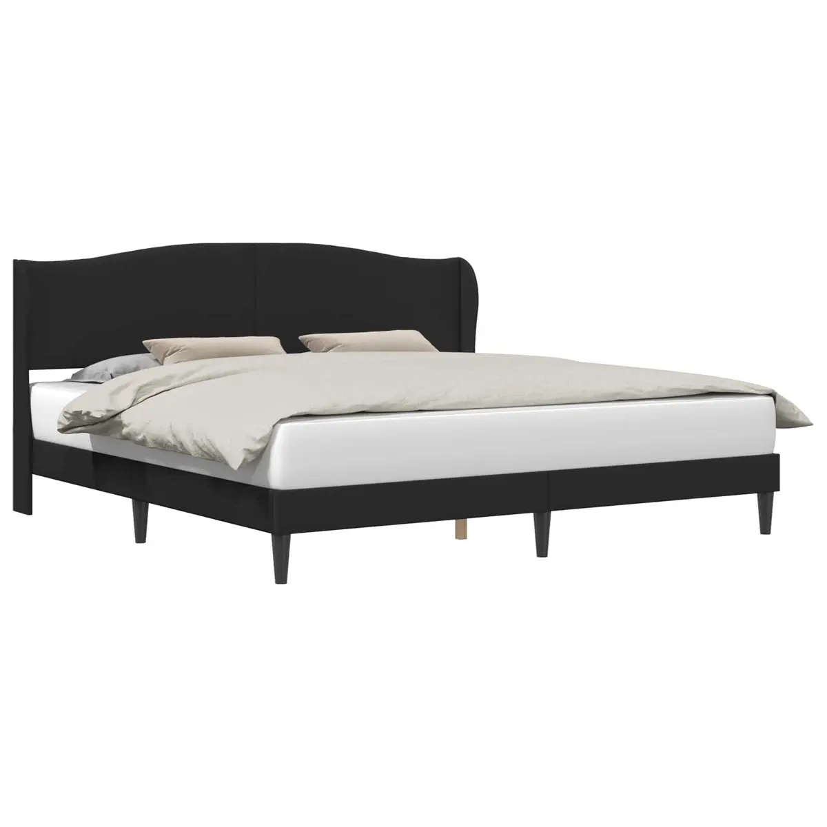 Bed Frame with Headboard Black 180 x 200 cm Faux Leather Modern Design