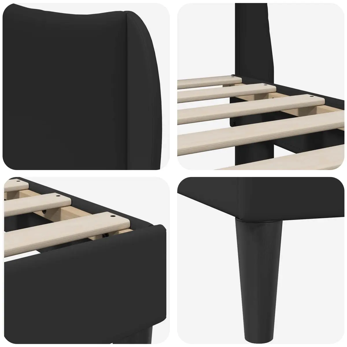 Black Bed Frame with Headboard