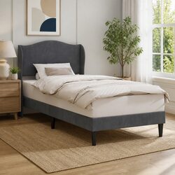 Your Perfect Dark Grey Velvet Bed Frame 90 x 190 cm