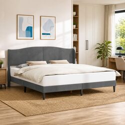 Your New Dark Grey Velvet Bed Frame Awaits