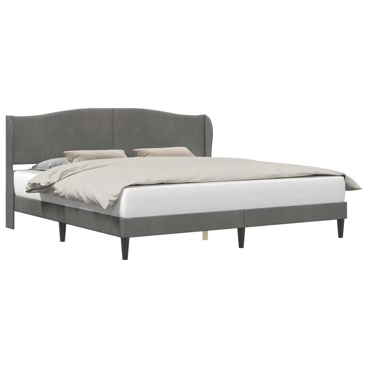 Dark Grey Velvet Bed Frame