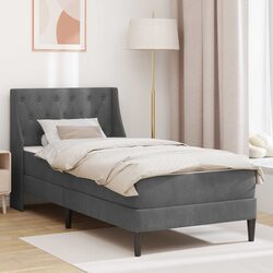 Your Cozy Grey Velvet Bed Frame with Mattress Awaits