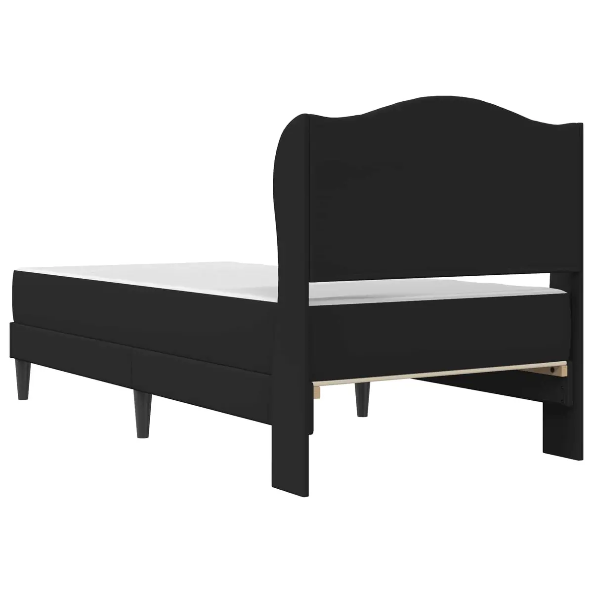 Bed Frame with Padded Headboard 90x190cm Black Faux Leather