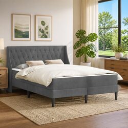 Your New Grey Bed Frame with Mattress Awaits – 137 x 190 cm