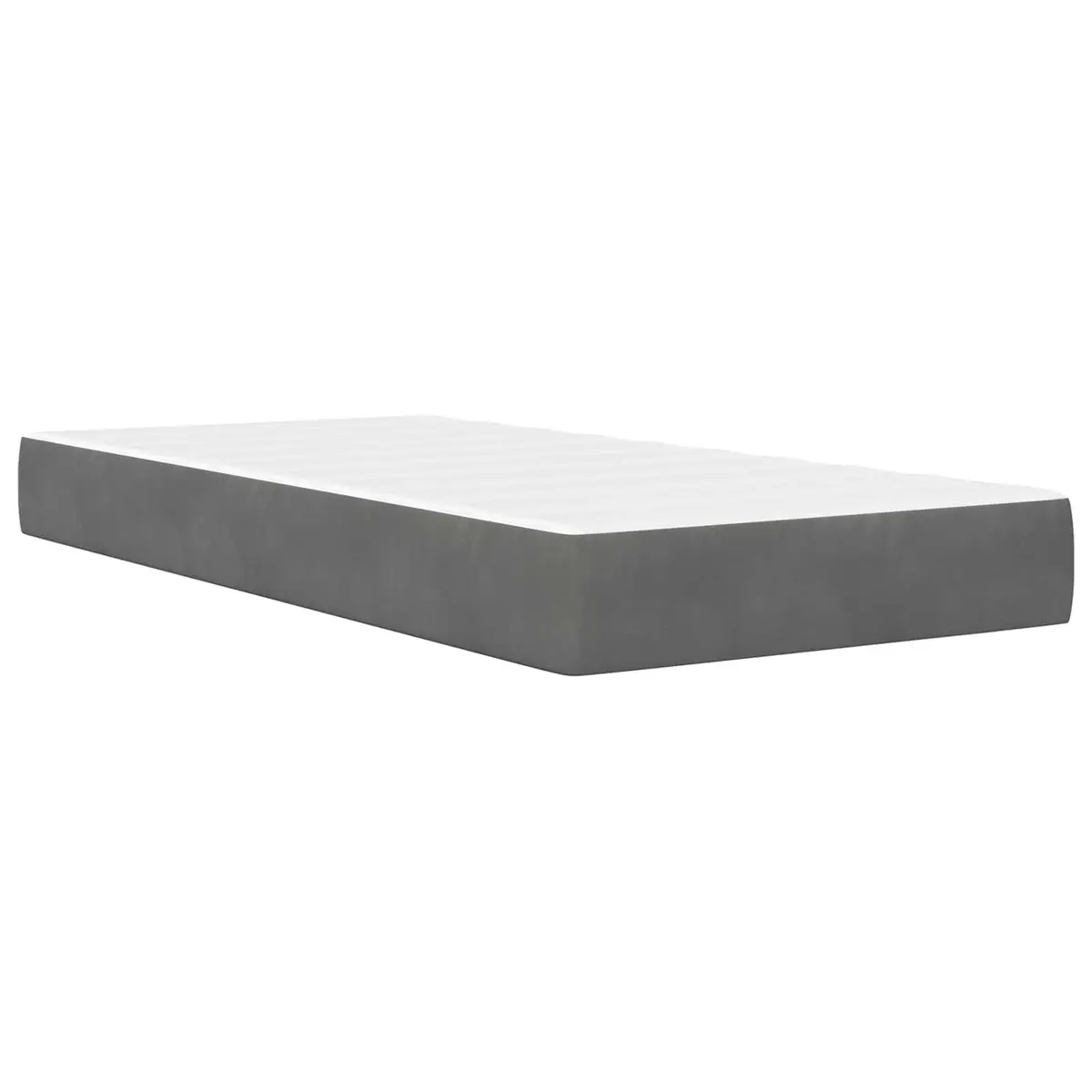 Bed Frame with Integrated Mattress Grey Velvet Modern 107 x 203 cm