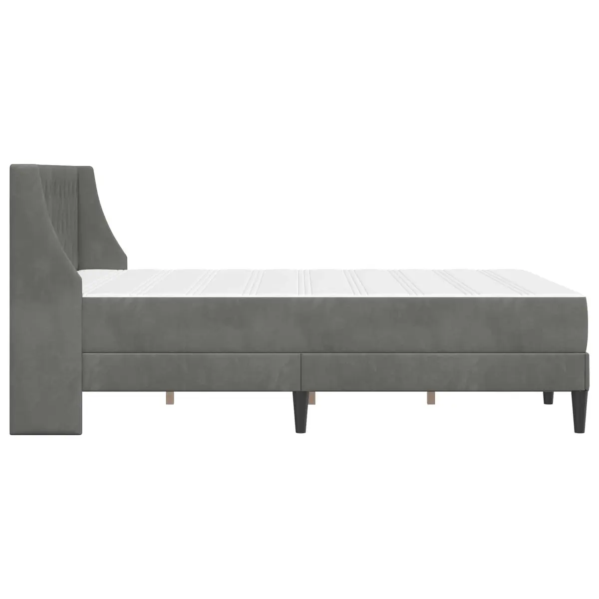 Bed Frame with Mattress Grey Velvet Modern 137 x 190 cm