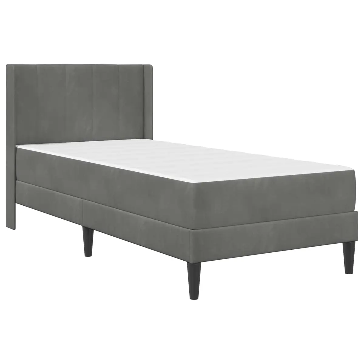 Bed Frame with Mattress Grey Modern Plywood 107 x 203 cm
