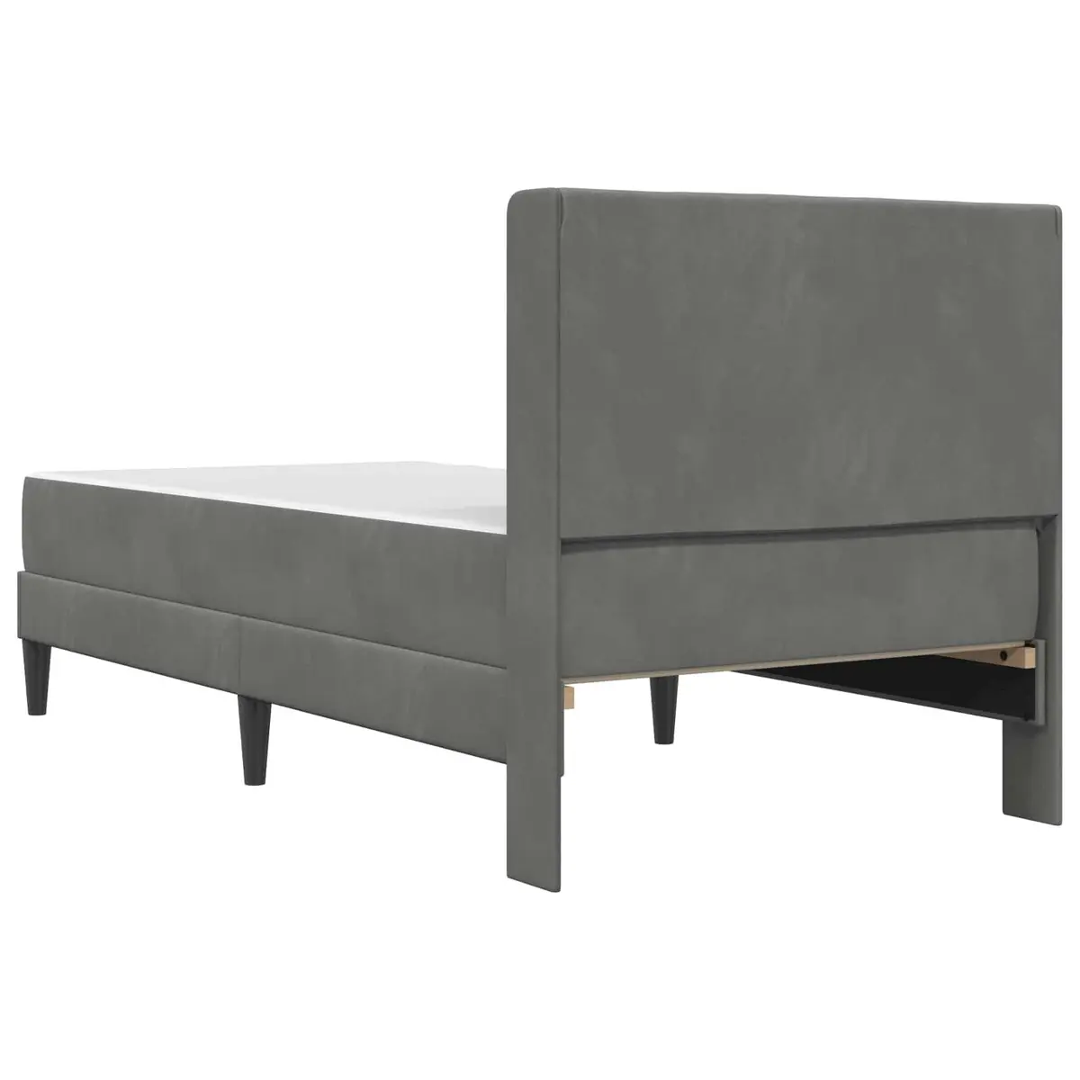 Bed Frame with Mattress Grey Modern Plywood 107 x 203 cm