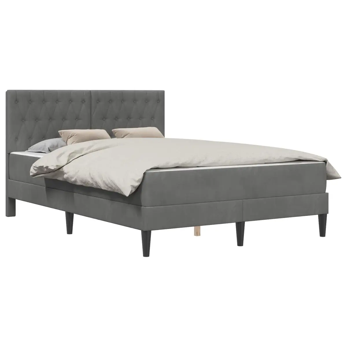 Bed Frame with Velvet Headboard