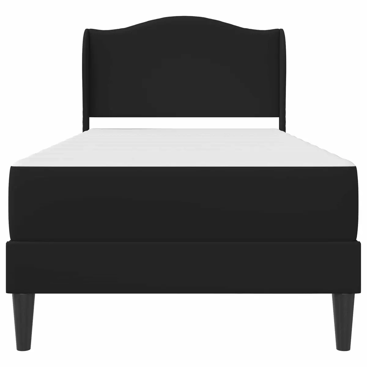 Black Faux Leather Bed Frame with Headboard