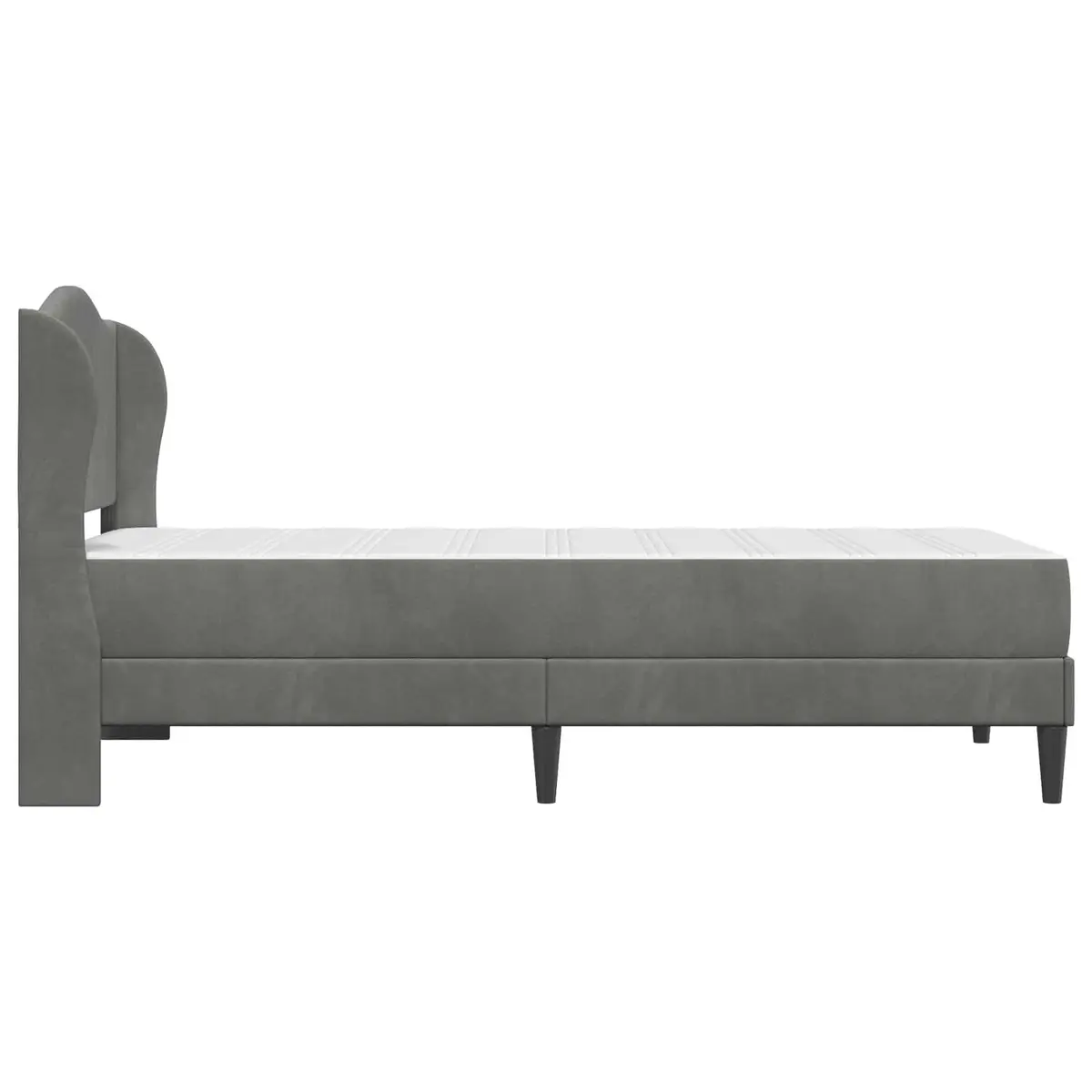 Bed Frame Velvet Upholstery Storage Dark Grey 107 x 203 cm with Headboard