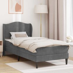 Your Dark Grey Velvet Bed Frame with Headboard 90 x 190 cm