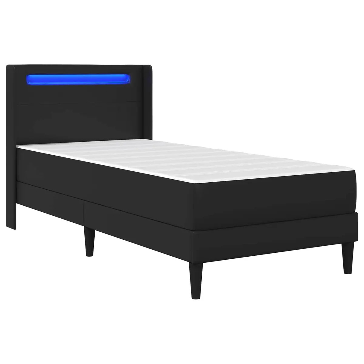 Bed Frame with Foam Mattress Black Modern 90 x 190 cm