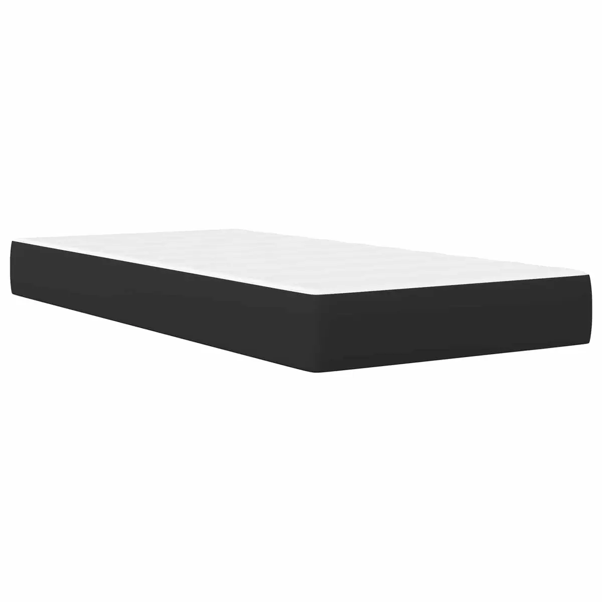 Bed Frame with LED Strip Lights Black Faux Leather Headboard Modern Design