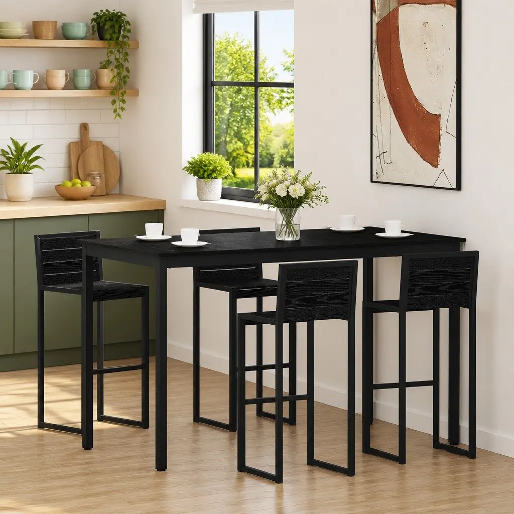 Black Rectangular Bar Table