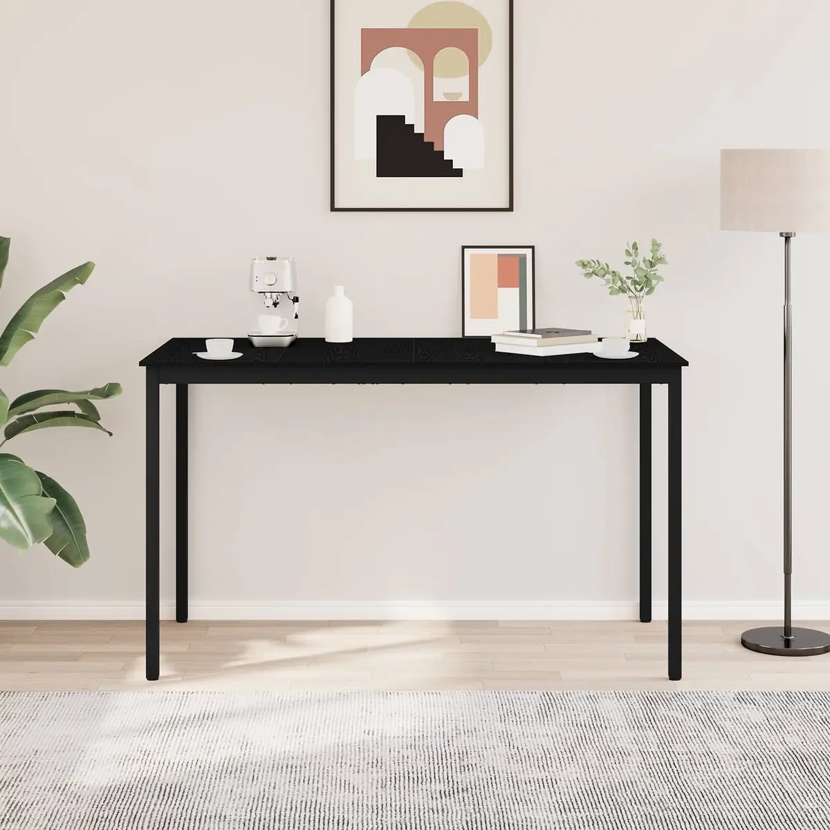 Black Rectangular Bar Table