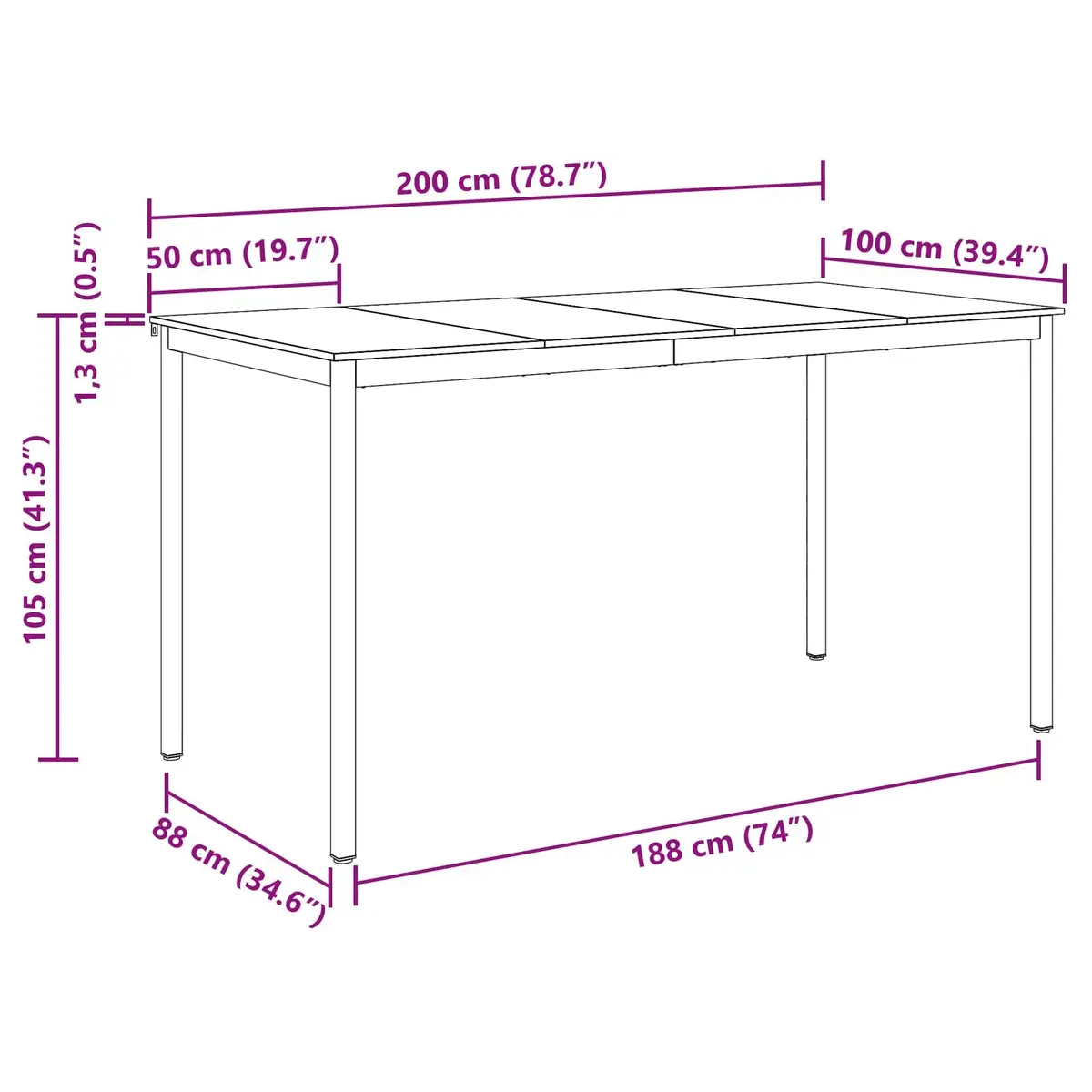 Standing Bar Table Rectangular Black Engineered Wood