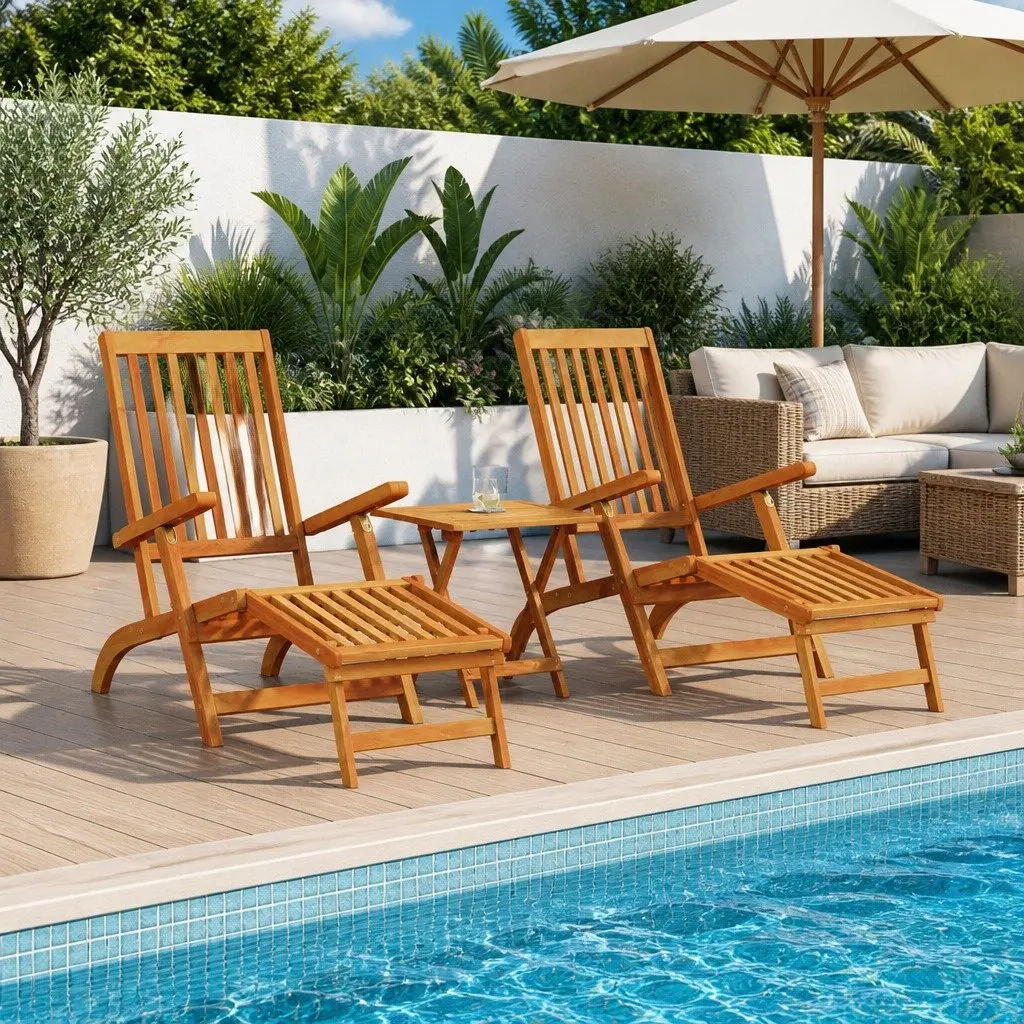 Solid Acacia Sun Lounger