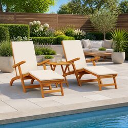 Your New Favorite Outdoor Acacia Wood Sun Lounger
