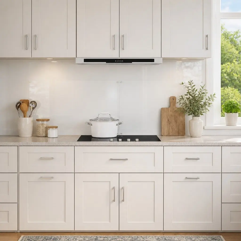 Kitchen Backsplash 2 pcs Transparent Tempered Glass 90 x 50 cm Splashback Panel
