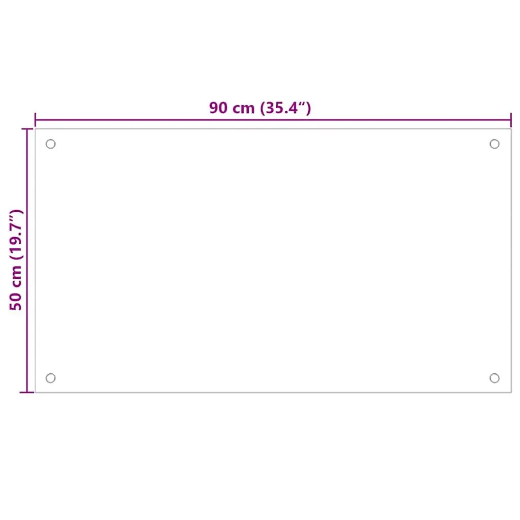 Kitchen Backsplash 2 pcs Transparent Tempered Glass 90 x 50 cm Splashback Panel
