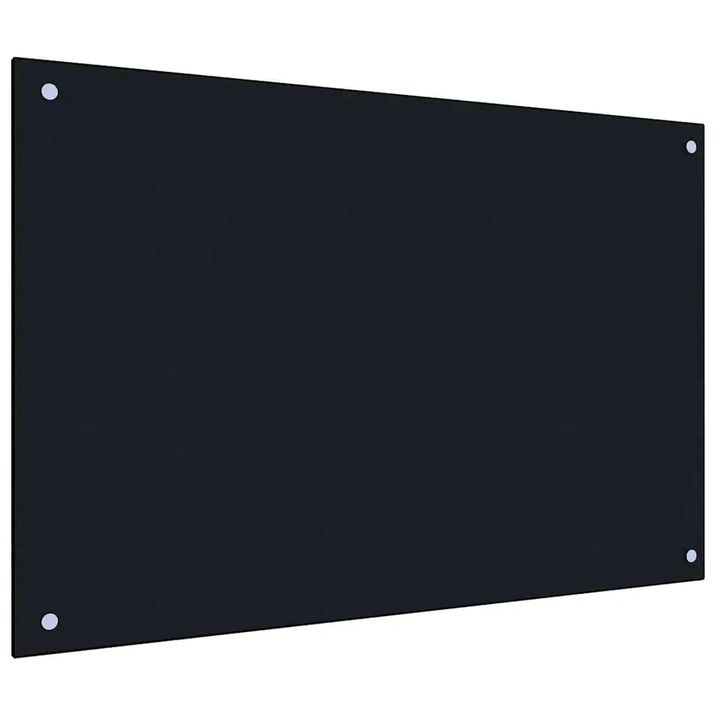 Kitchen Backsplash Black 90 x 60 cm Tempered Glass 2 pcs Heat Resistant