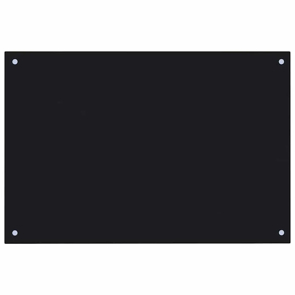 Kitchen Backsplash Black 90 x 60 cm Tempered Glass 2 pcs Heat Resistant