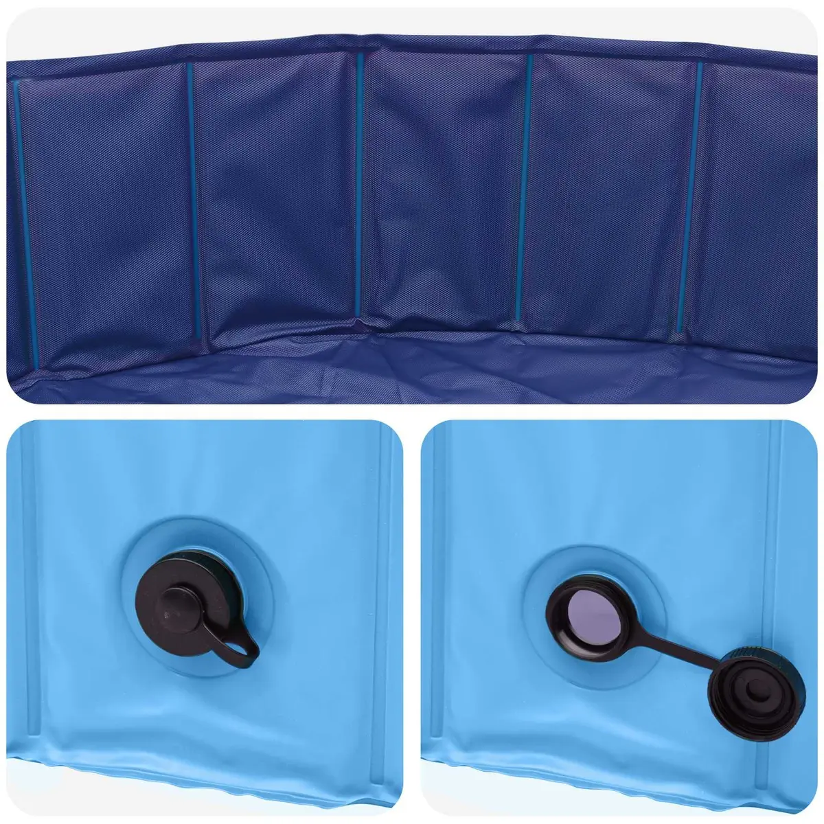 Kids Foldable Swimming Pool Portable PVC Blue Round 160 cm Diameter 30 cm Height