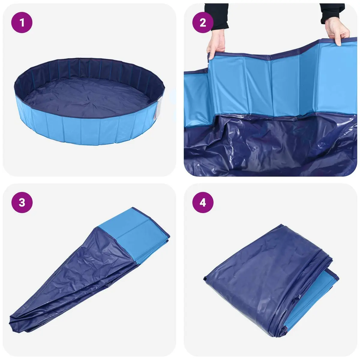 Kids Foldable Swimming Pool Portable PVC Blue Round 160 cm Diameter 30 cm Height