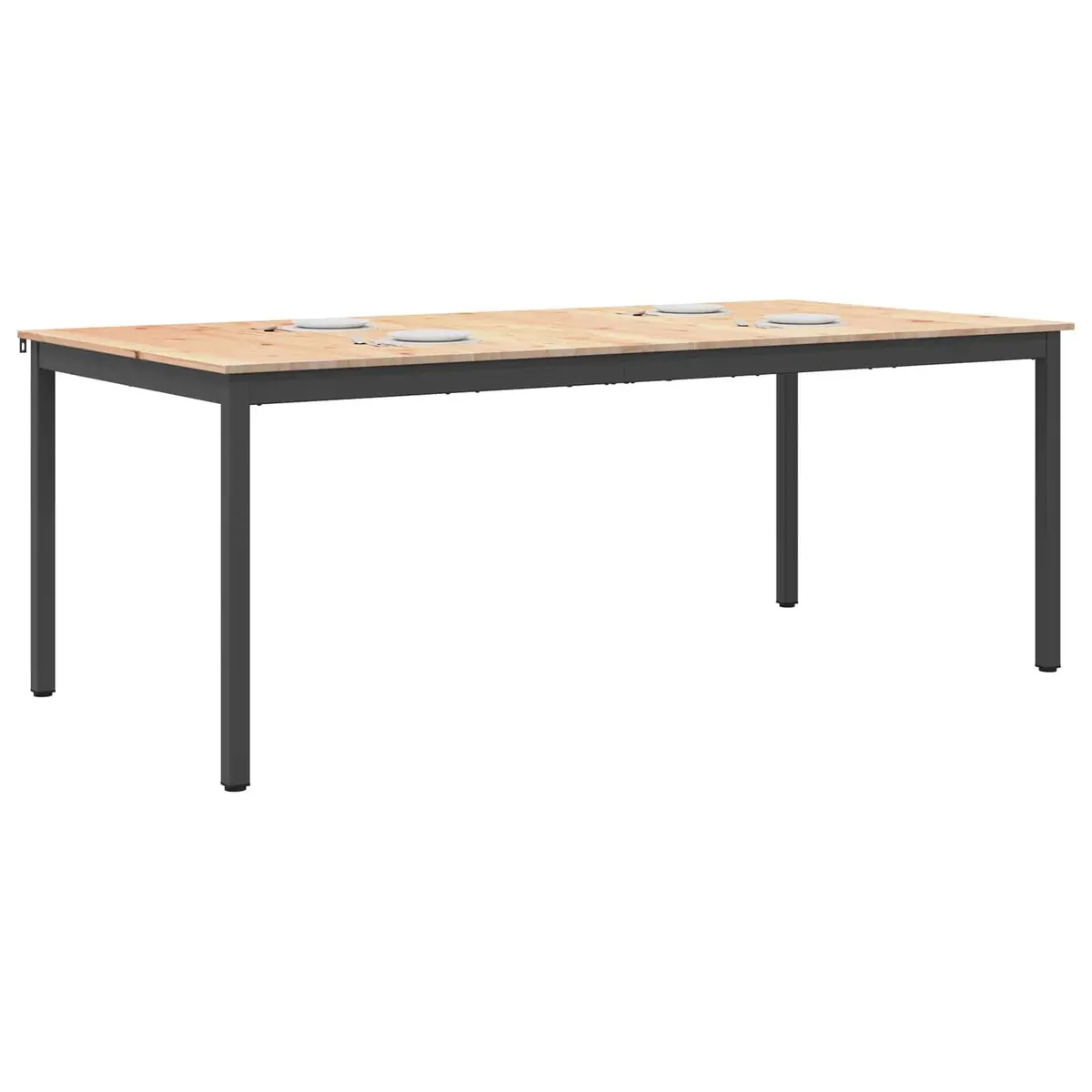 Dining Table Solid Pine Wood Natural 200 x 100 x 75 cm