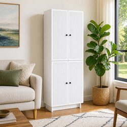 Cabinet Set 2 pcs White 66 x 34.5 x 90 cm Storage Furniture Shelves Drawers