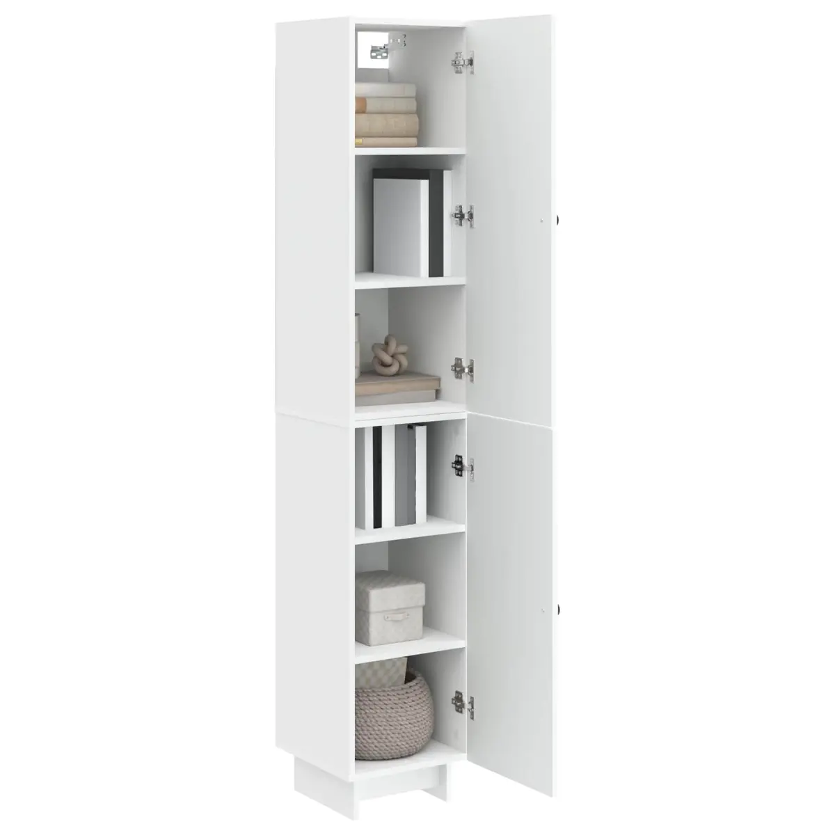 White Cabinet Set 2 pcs Storage Furniture Engineered Wood Modern Home Office