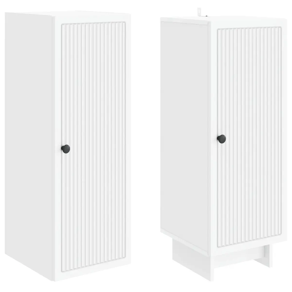 White Cabinet Set 2 pcs Storage Furniture Engineered Wood Modern Home Office